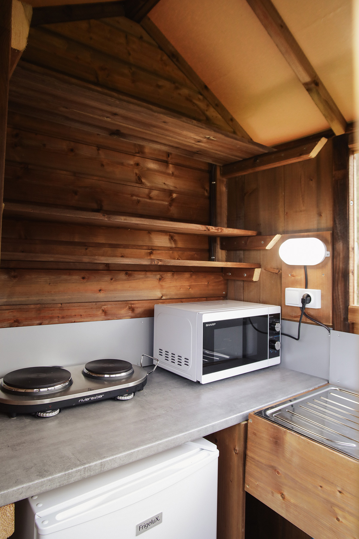 Kitchenette in the Freecamp
