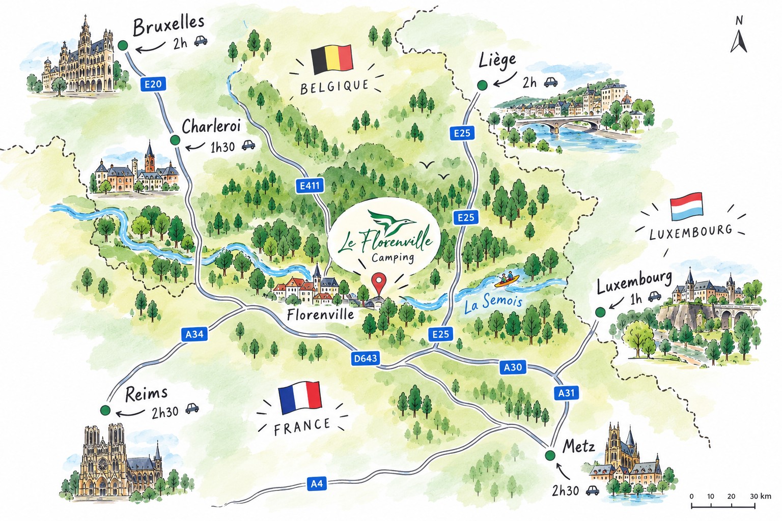 Carte d’accès au Camping Le Florenville