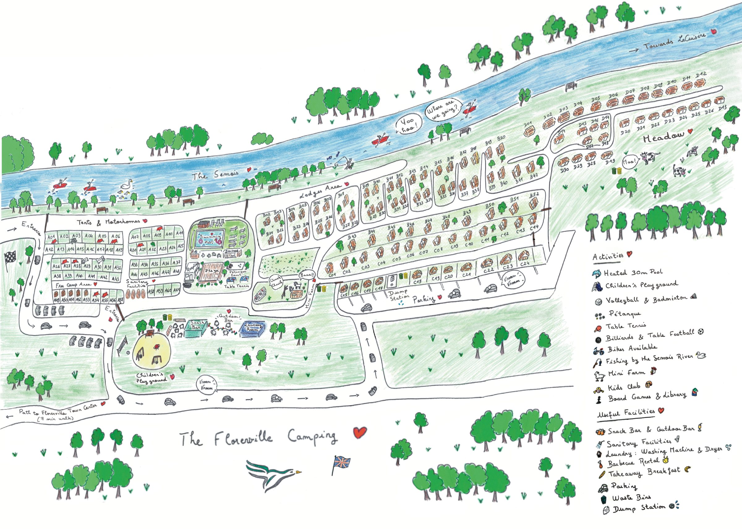 Illustrated map of Camping Le Florenville